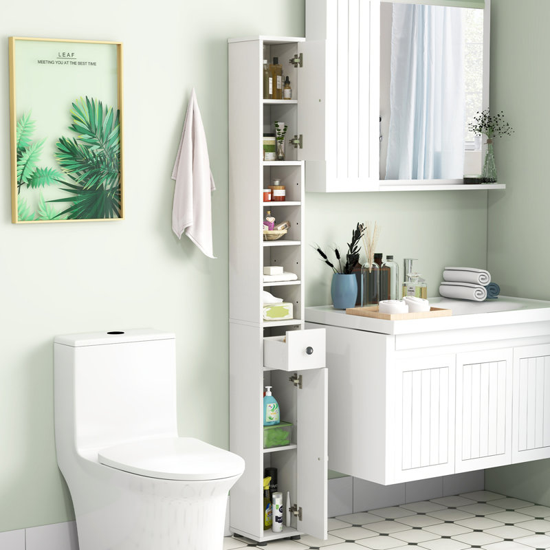 Armoire à linge autoportante Leeani, Blanc