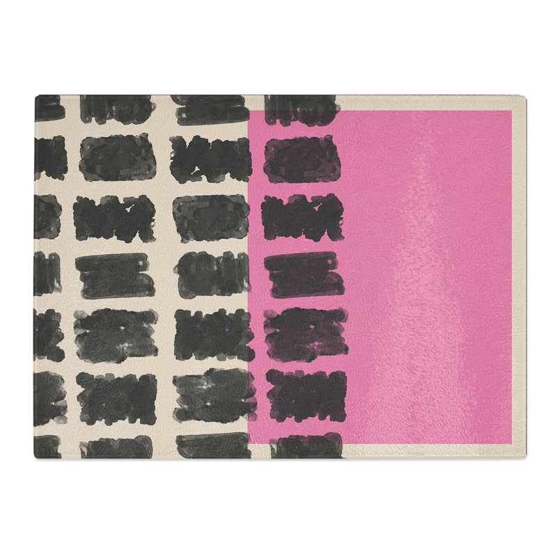 Block Print No.1  Glass Chopping Board