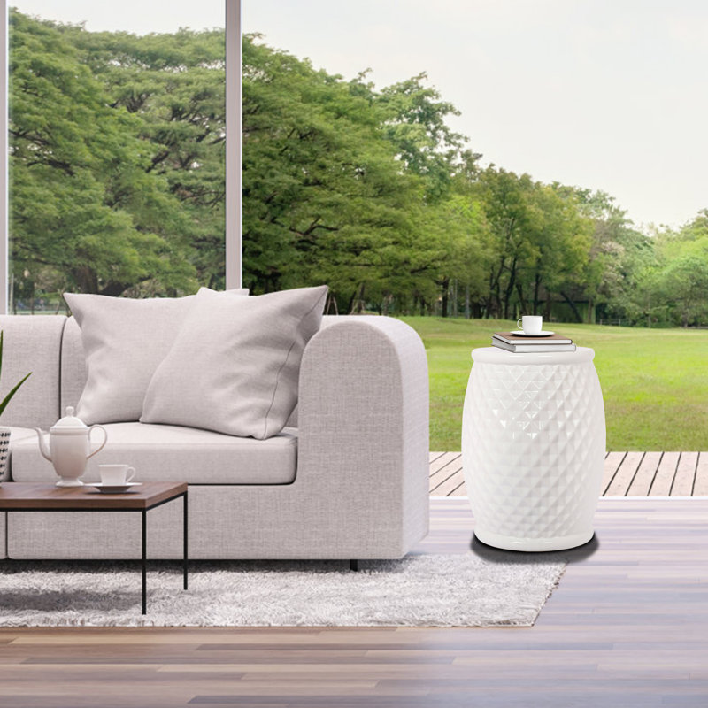Table d'appoint 11 po x 16,84 po en céramique - Polyvalent