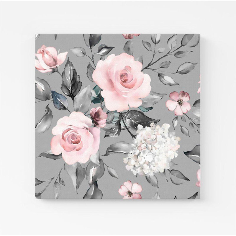 Dusty Pink Roses - Wrapped Canvas Print