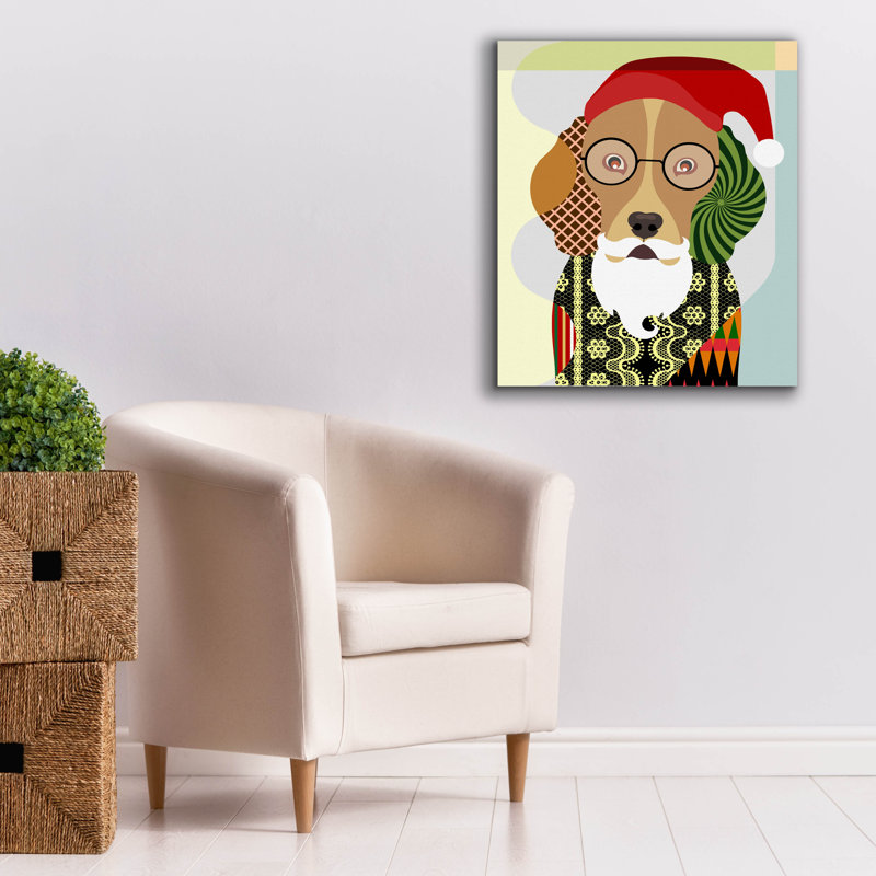 Art mural sur toile Trinx «Santa Beagle» par Lanre Adefioye, H 30 po x l 26 po x P 1,5 po