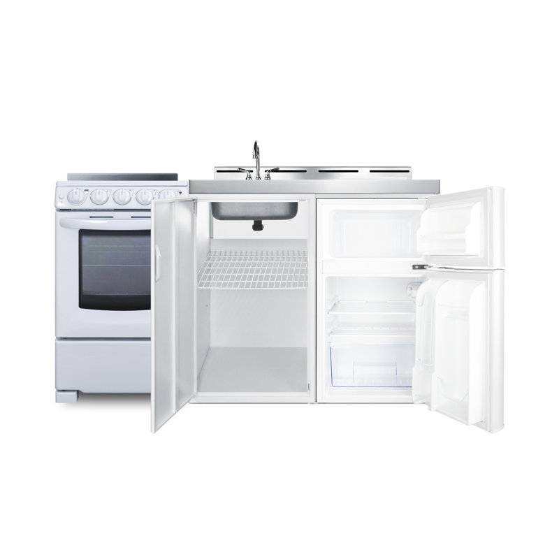 Summit Appliance All-In-One Combo Kitchens 3.2 Cubic Feet Top Freezer Kitchenette Mini Fridge