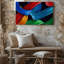 Canvas Create An Abstract Composition Featuring Flowing Vibrant Ribbons Of Colour Wall Art Against A Dark Background The Scene Includes Canvas Wall Art-1857625925