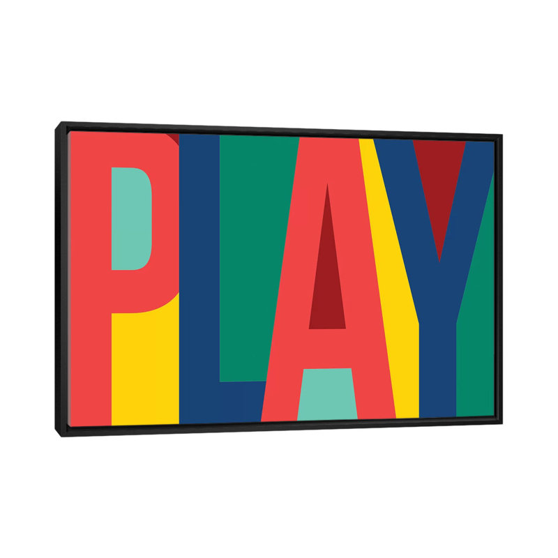 «Play», reproduction sur toile tendue, Toile avec cadre noir, H 32 po x l 48 po, Noir
