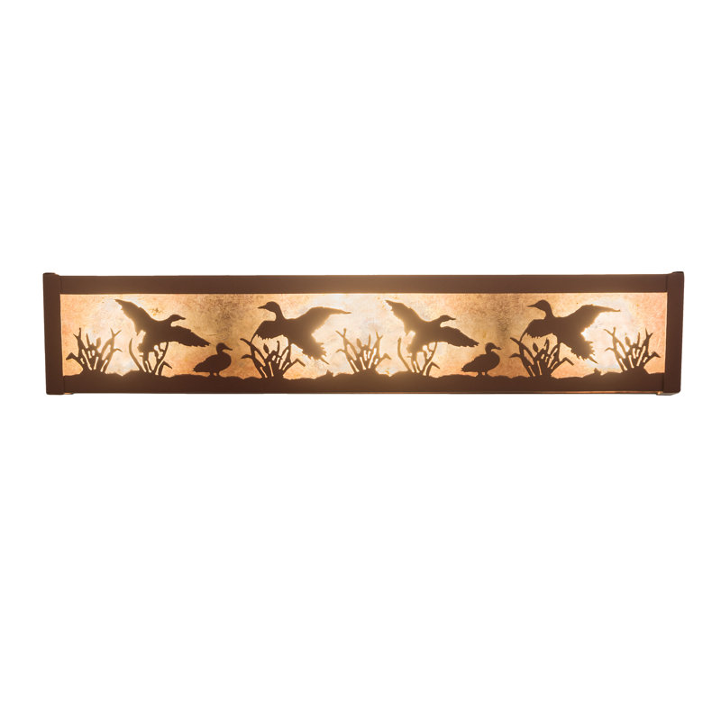 Rustic Lodge 4 - Light Bath Bar, GU24/Twist and Lock, Silver, Rust