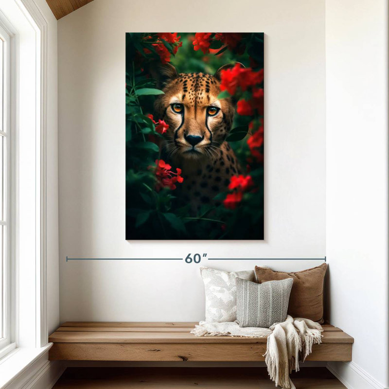 Brampt Cheetah Flowers I, 48" H x 32" W