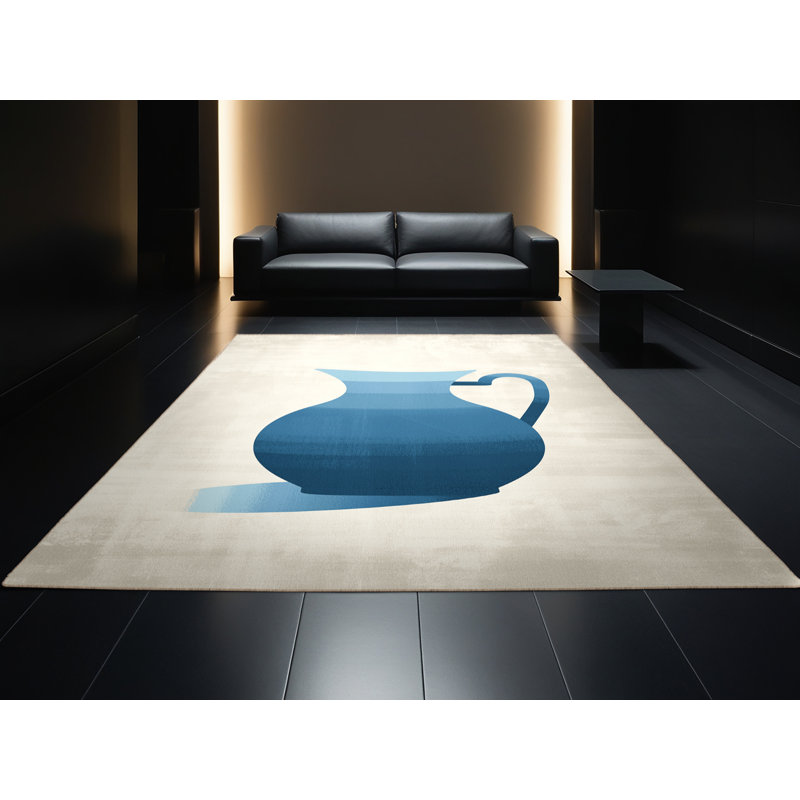 Machine Washable Kirkwood Lemonade Pitcher Minimalist Rug in Beige – Beige Binding, 6x9