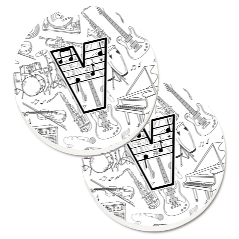 Sous-verre musical letter note, V
