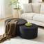 Ensemble de 2 tables basses emboîtables, ensemble de 2 tables basses rondes rembourrées pour le salon, table d'appoint ronde moderne en mousse avec repose-pieds, sans assemblage-1044232913