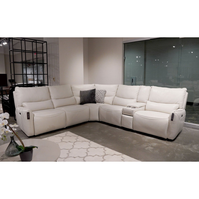 6 - Piece Leather Power Reclining Sectional