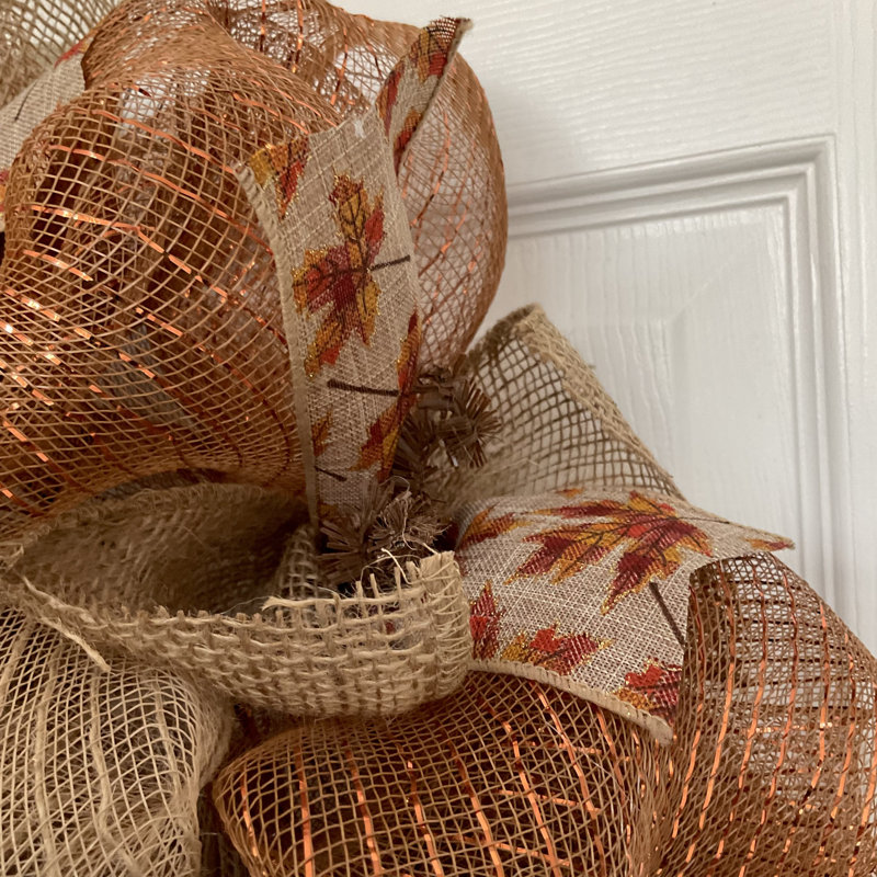 Autumn Wreath Dangling Maple Leaves