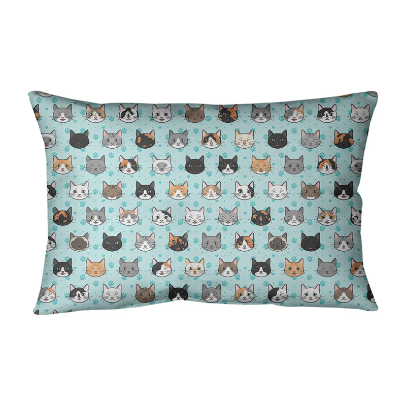 Coussin lombaire pour chat Katelyn Elizabeth, Bleu sarcelle, H 21,5 po x l 31 po, Duvet synthétique