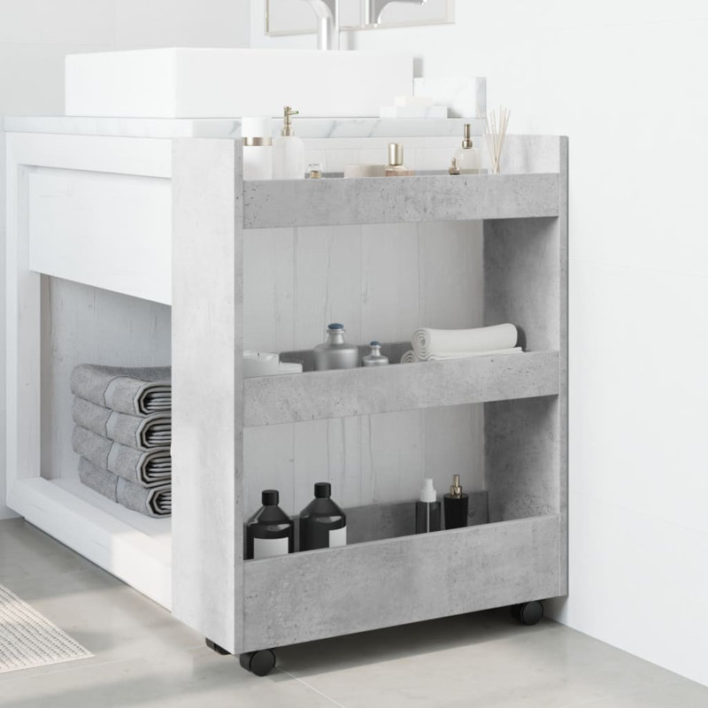 Narrow Serving Cart, Concrete Grey