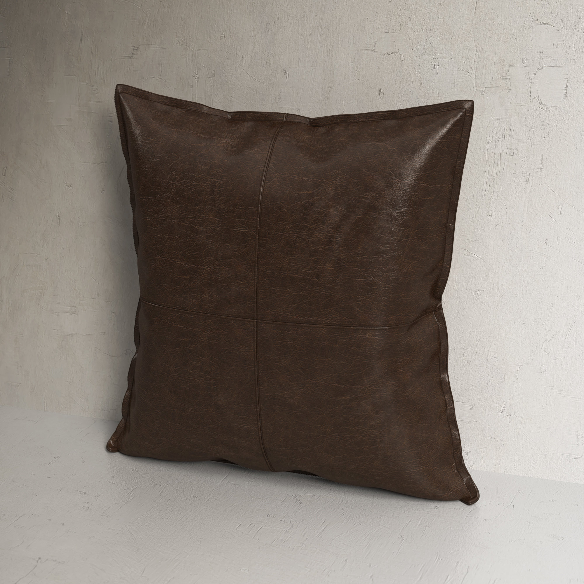 Cutler Throw Pillow, Square 22", Chocolate Brown