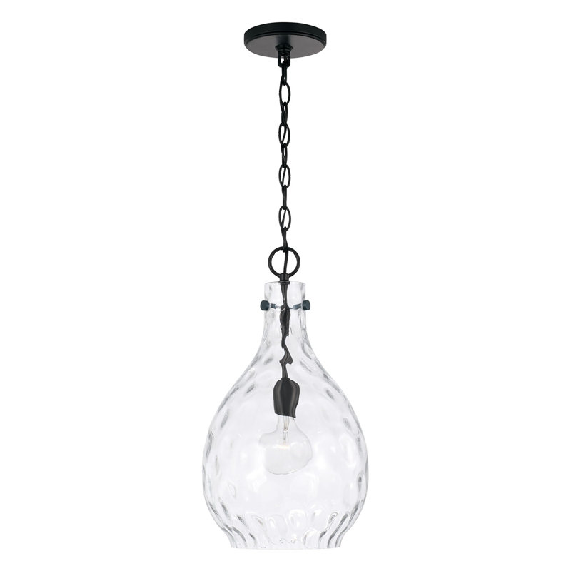 Pendentif 1 Lumière goutte d'eau, Noir