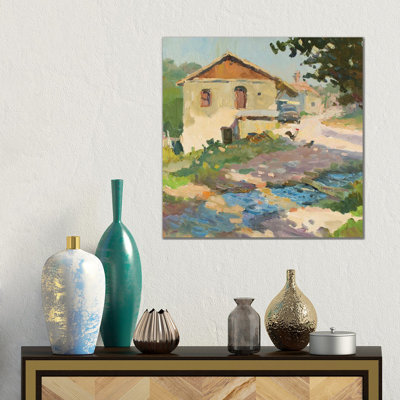 Morning In Village Plotinnoye by CountessArt - No Frame Gallery-Wrapped Canvas Giclée on Canvas