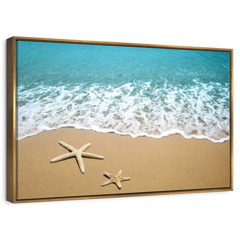 Étoile de mer, Cadre flottant doré, 37 po x 25 po