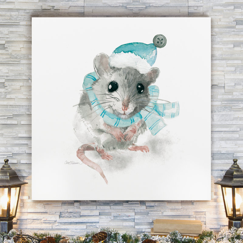 « christmas critter mouse », impression encadrée, H 10 po x l 10 po x P 1,5 po, Toile tendue