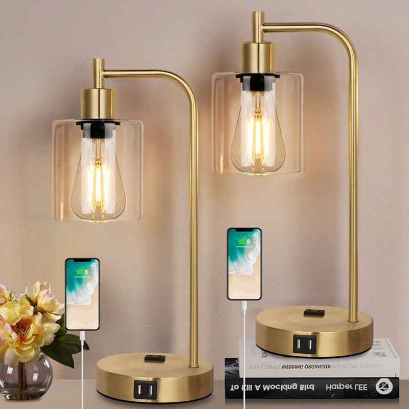 Lampe arquée en métal Lexani USB, Gold