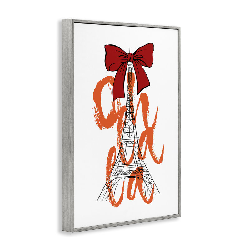 Oh La La Eiffel Tower  Framed Giclee Art by Martina Pavlova, Farmhouse Grey Framed Giclee, 18'' H x 12'' W