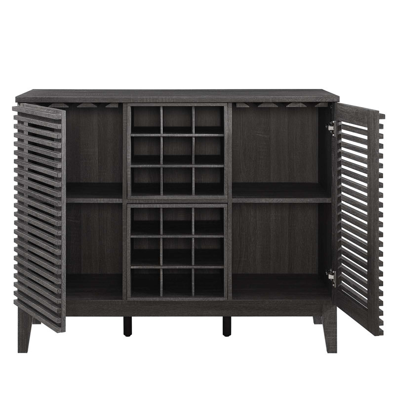 Modway Render Bar Cabinet, Charcoal