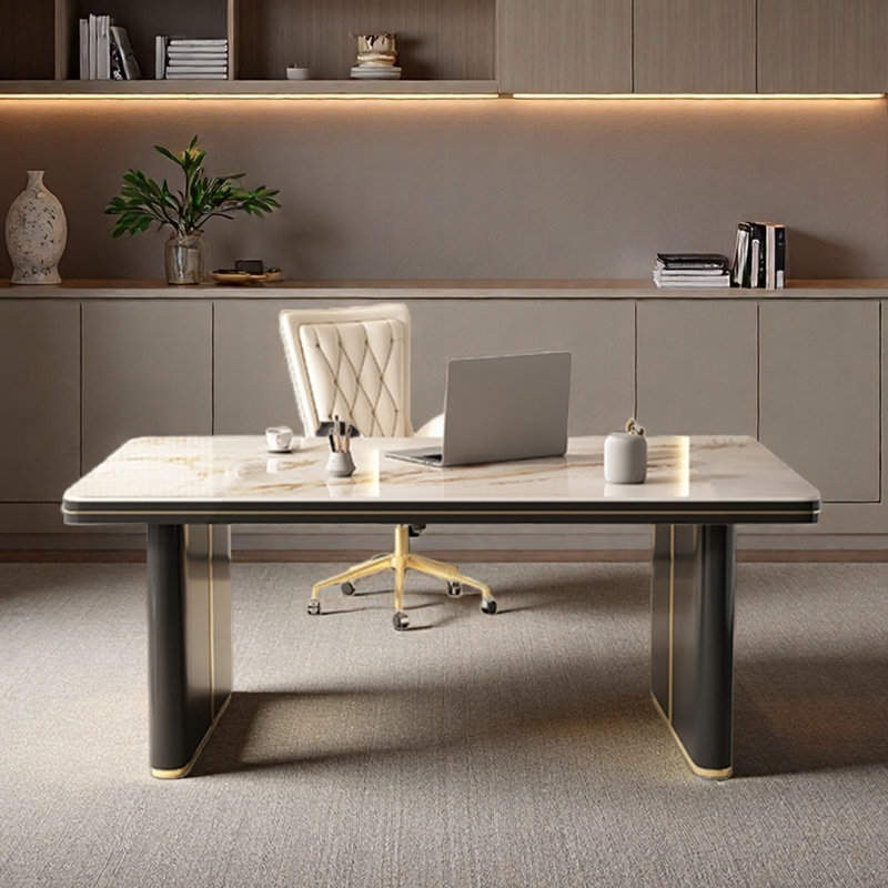 Bureau bureau à dalle de roche, H 29,53 po x l 55,12 po x P 31,5 po