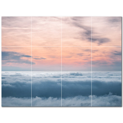 Clouds Photo 4.25'' x 4.25'' Satin Ceramic Decorative Mural