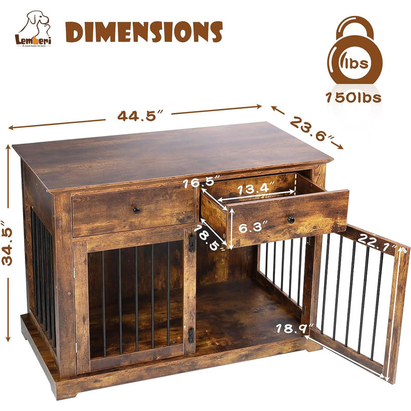 Meuble de caisse pour chien Cranbrook, Brun