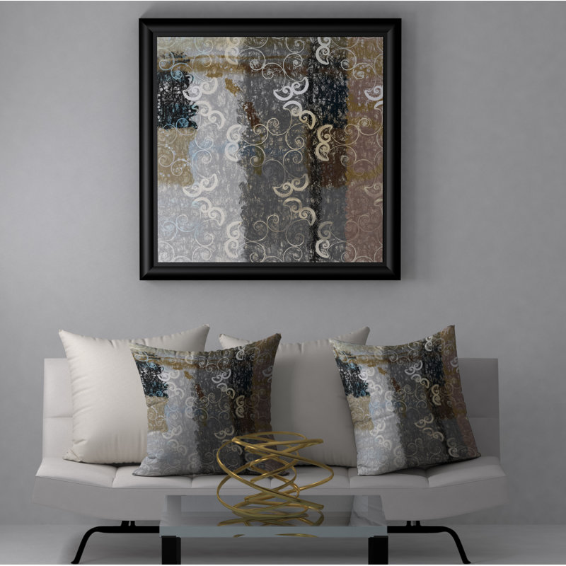 Abstract Reversible Throw Pillow, 18" x 18"