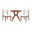 Ensemble de table de salle à manger 39,4 pouces en bois massif avec 2 chaises, finition brune, style traditionnel, 4 sièges