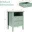 Ensemble de table de chevet cannelée moderne avec tiroirs à fermeture en douceur et rangement ouvert