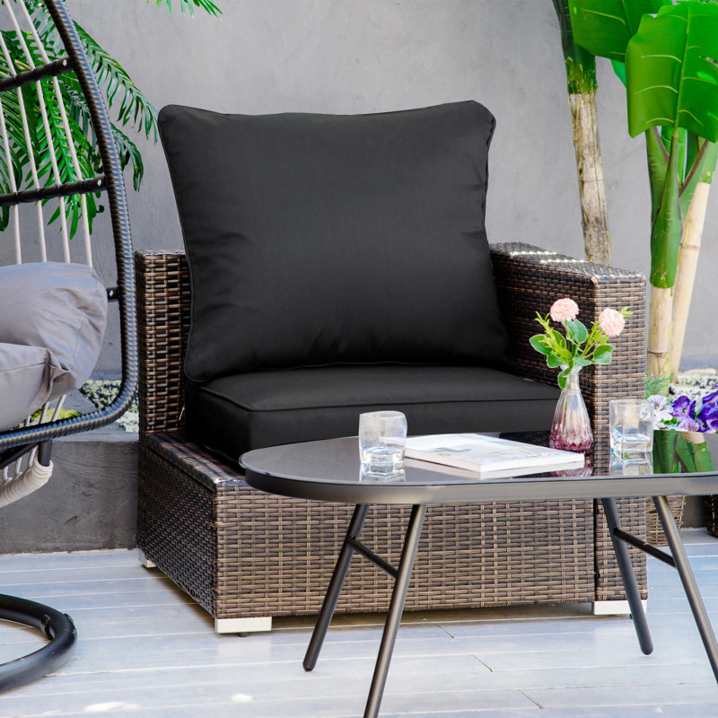 Outdoor Seat Cushion Set, Black