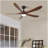 5 blade solid wood 52 inch ceiling fan light