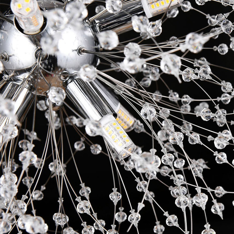 Lustre sphérique Spoutnik à 8 lumières Reichert, Argent