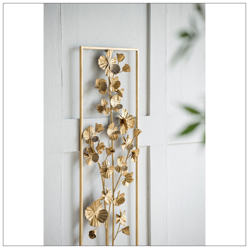 Gold Metal Tree Flower Wall Sculpture for Nursery