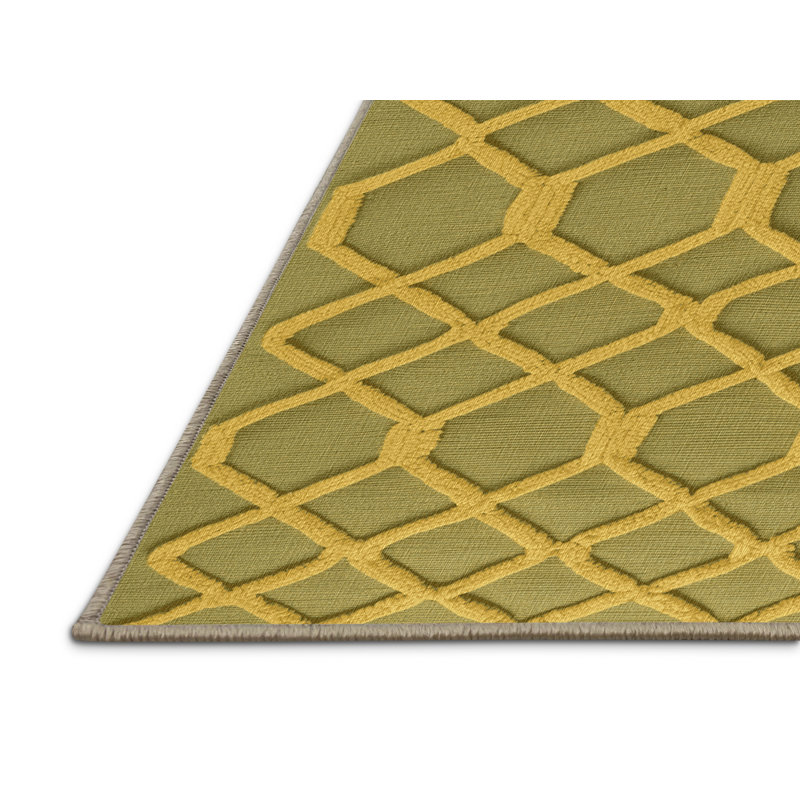 Tapis brun treillis lavable à la machine, Carré 4 pi