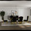 Ensemble de table de salle à manger luxueux et doré avec chaises en velours-2092906444-2092906417