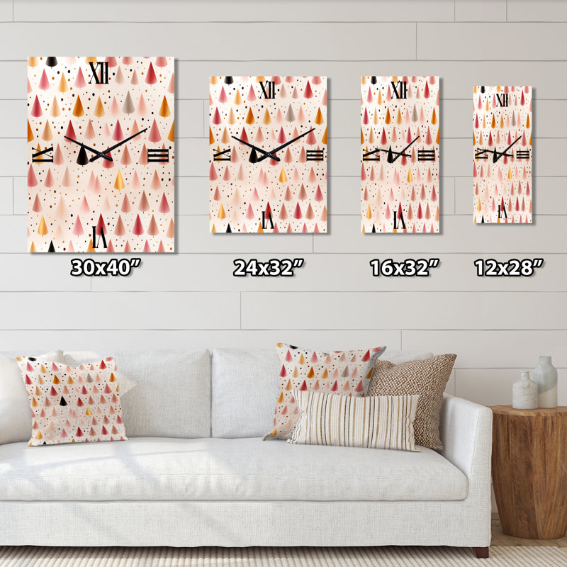 Horloge murale moderne Tiny Triangles, Moyen