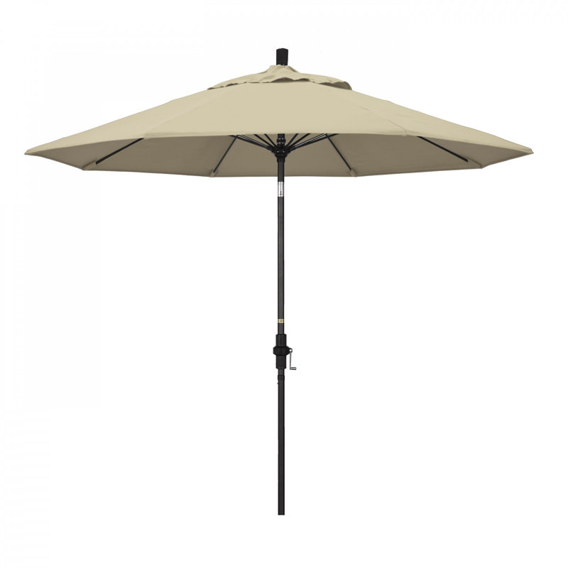 Parasol de marché Sunbrella® 9 pi Roverta, Toile Sunbrella® beige antique, Brun