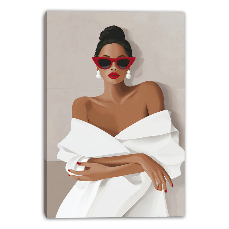 Art mural sur toile perle rouge glamour, H 40 po x l 30 po x P 1,5 po