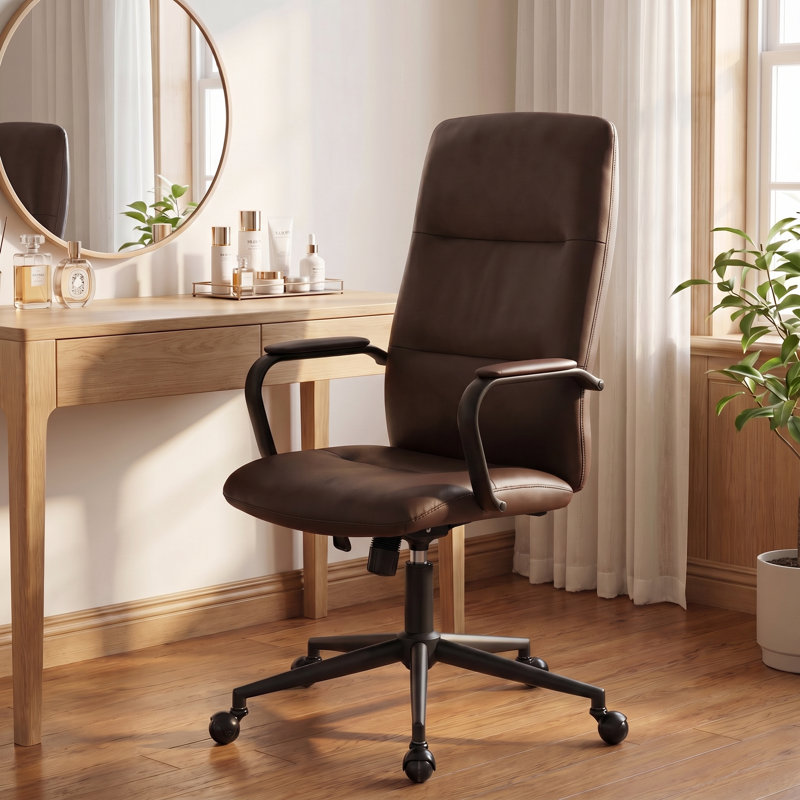 Fauteuil de bureau Ornella Mid-Century, Dark Brown