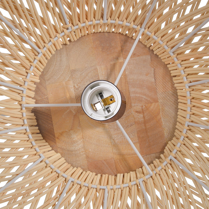 Luminaire suspendu en dôme naturel à 1 lumière Dormody, H 19,68 po x l 19,68 po x P 19,68 po