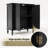 34.5'' Vintage Solid Wood Veneer Buffet Cabinet with Adjustable Shelves, Black-79303422