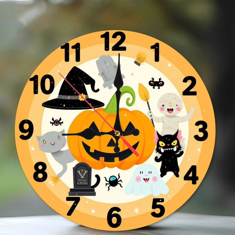 Horloge d'Halloween avec citrouille d'Halloween