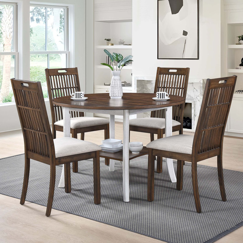 Ensemble de table ronde avec table ouverte et 4 chaises