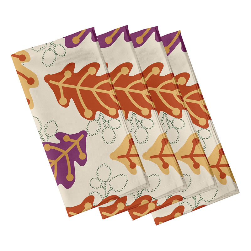 Zeman Polyester Floral Square Napkin, Purple