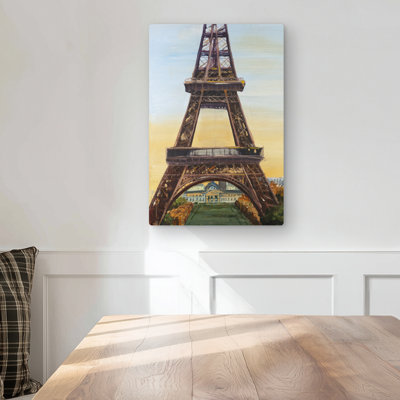 Eiffel Tower by Dawn - Cities Blue Metal Print for Decor