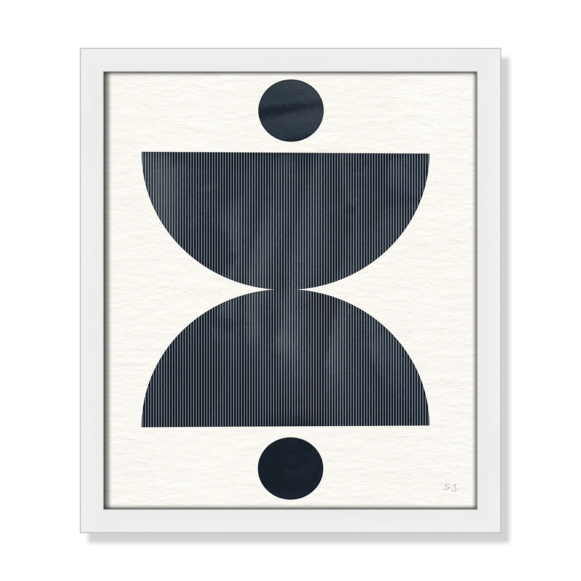 Eclipse II by Susan Jill, Satin White Framed, 15" H x 13" W x 0.75" D