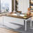 63" L-Shaped Executive Desk and 39 Drawer Lateral File Cabinet, L-Shape Office Credenza Desk Set