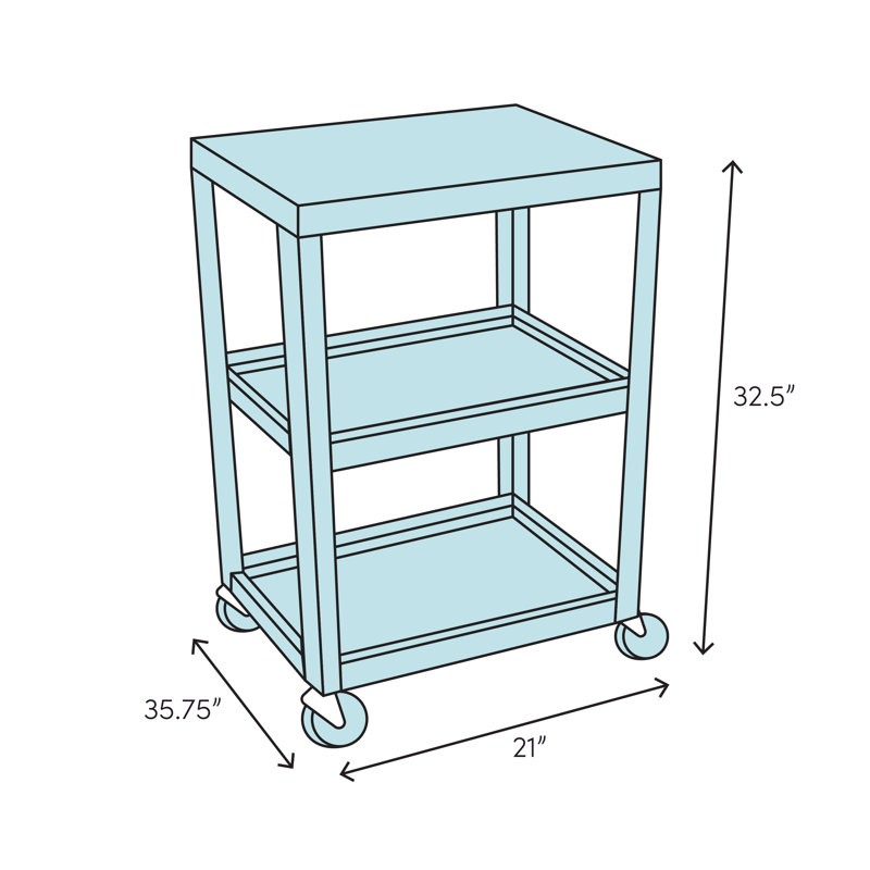 Stainless Steel 3-Shelf Utility Cart with Wheels